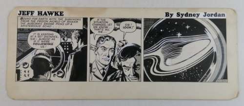 Sydney Jordan - Original Daily Strip "Jeff Hawke: Out of Touch" - Signed - Loose page - First edition - (1958) | Catawiki