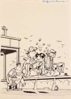 Walli - Dessin original - Couverture - Modeste et Pompon T3 - Le Chinois Ã  10 têtes - (1987) | Catawiki