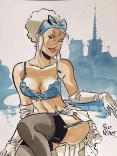 Meynet, Félix | Meynet, Félix - Dessin original couleur - Mirabelle coquine Ã  Paris | Catawiki
