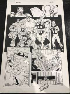 Cory Hamscher - Avengers [taco bell] #1 p. 9 - vs. Ultron action - 2009 signed by stan lee!