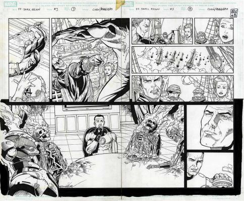 “The bridge part III” – Dark Reign: Fantastic Four #3 – tav.07-08 | Cart Gallery