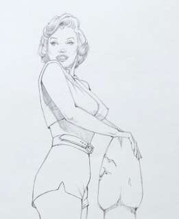 Giovanna Casotto | Giovanna Casotto - illustrazione originale a matita - â€œMarilynâ€ 25x35 - firmata - Page volante (2021) | Catawiki