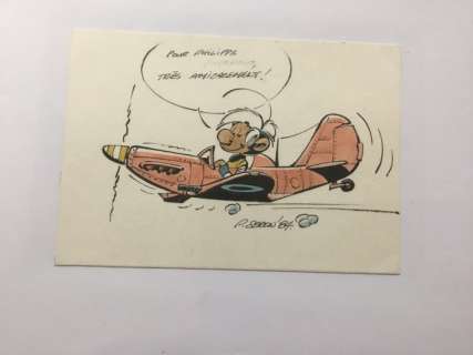 Seron, Pierre | Seron, Pierre - Dessin original couleur dédicacé - Les Petits hommes - (1984) | Catawiki