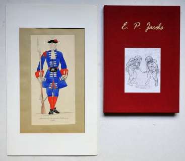 E.P. Jacobs | E.P. Jacobs - Originele, gepubliceerde tekening + Album - Soldat de la garde Walonne 1702 - Cartonné - EO - (1989/1990) | Catawiki