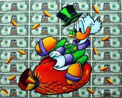 Brisan Gabriel (1967) | Brisan Gabriel - Conceptual Tribute Painting - Rich Duck | Catawiki