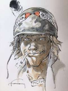 Hermann | Hermann - Dessin original couleur - Bernard Prince - Kurdy | Catawiki