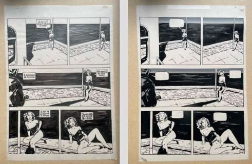 Varenne, Alex | Varenne, Alex - Planche originale + planche originale préparatoire - Érotisme | Catawiki