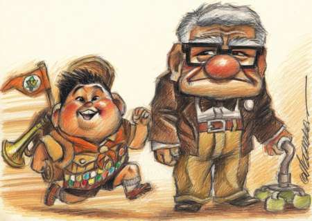 Joan Vizcarra | Up - Disney Movie - Original Drawing - Joan Vizcarra | Catawiki