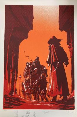 SÉRIGRAPHIE LA DILIGENCE LIMITÉE A 3 EXEMPLAIRES DÉDICACÉ PAR TIBURCE OGER N°1 | Pulp’s