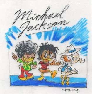 Tony Fernandez, Disney Artist | Donald Duck Inspired By Michael Jackson - Original Drawing - Tony Fernandez | Catawiki