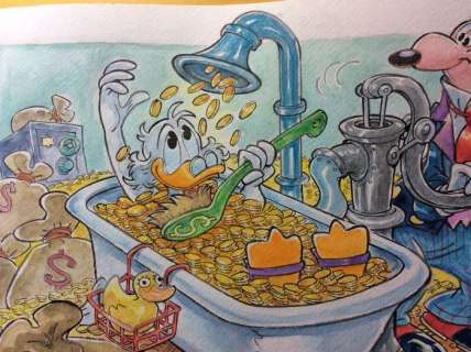 Alessandro Gottardo | Donald Duck - â€œUn bagno corroboranteâ€ - (2018) | Catawiki