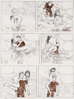 Manara | Le Déclic 3 Encre de Chine et feutre pour la très sexy planche 17 | Millon