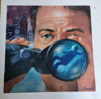 Carlo Jacono | I maestri del giallo n.14 - Jacono - original cover " Il buio nel cervello" di David Goodis - Page volante - Exemplaire unique | Catawiki