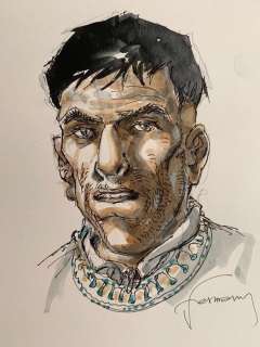 Hermann | Hermann - Dessin original couleur - Les Tours de Bois-Maury | Catawiki