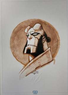 DESSIN ORIGINAL D’OLIVIER VATINE : HELLBOY SEPIA | Pulp’s