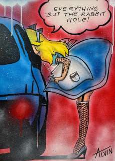 Alvin Silvrants | Alice in Wonderland Everything but the Rabbit Hole - Original drawing in colour by Alvin Silvrants | Catawiki