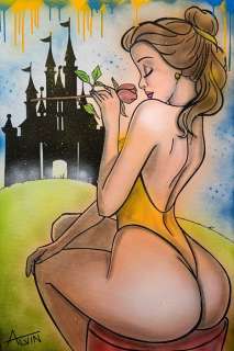 Alvin Silvrants | Belle Rose - Beauty and the Beast - Original drawing in colour by Alvin Silvrants | Catawiki