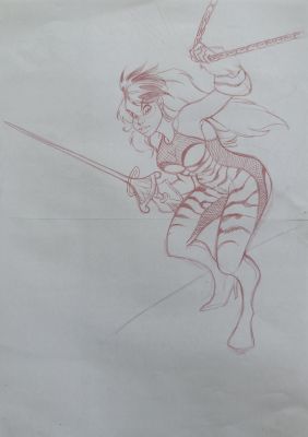 ZORYA L’ÉPÉE DE CRISTAL - CRAYONNÉ ORIGINAL A3 PAR DIDIER CRISSE | Pulp’s