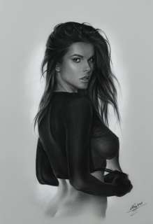 Denis Prenzel | Denis Prenzel - Original drawing - Pin-up - Tamara - Size: 29,7 x 42 cm. - (2021) | Catawiki