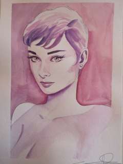 Candita, Giuseppe | Audrey Hepburn - Julia Kendall - G. Candita - Original colour drawing - (2021) | Catawiki