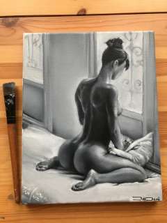 Barbeni | BarBeni - Original painting - I waiting you (small) - Size: 24 x 30 cm. | Catawiki