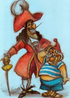 Joan Vizcarra | Peter Pan : Captain Hook & Mr. Smee - Original Drawing - Joan Vizcarra | Catawiki