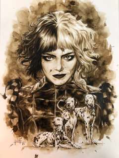 Juapi Coffee Artist | Original Coffee Painting - CRUELLA (2021) | Catawiki