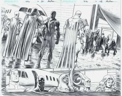 Russell Braun - the boys #50 p 10-11 awesome double spread splash! (5 heroes vs 5 anti-heroes! ) 2010