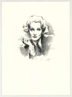 Maly Siri - Illustration originale intitulée "Marlene Dietriech sketch" - Pin-up Art
