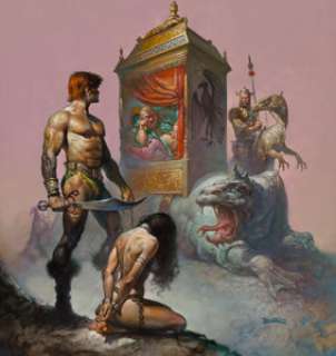 Boris Vallejo (American, b. 1941)
 Tarnsman of Gor book cover, 1977
 Oil on board
 17 x 18 inches (43.2 x 45.7 cm)
 Sign... | Heritage
