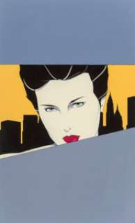 Patrick Nagel (American, 1945-1984)
 New York Art Expo advertisement preliminary, 1981
 Acrylic on board
 28 x 17 inches... | Heritage