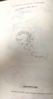 Franquin | Franquin Gaston dédicace Gilles crayon signé | JeanMichel.net