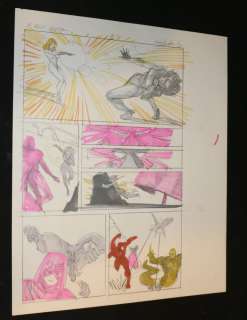 Mike Vosburg - x-men annual #13 color prelim p. 24 - diamondback in dazzler‘s body and psylocke vs. The serpent society - 1989