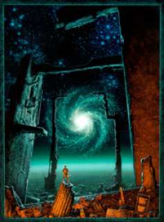 Michael Whelan (American, b. 1950)
 Foundation’s Edge paperback cover, 1983
 Acrylic on board
 29.5 x 21.25 in.
 Signed ... | Heritage