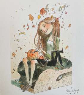 Sandoval, Tony | Sandoval, Tony - Dessin original couleur - The Pumpkin Girl - (2020) | Catawiki