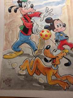 Alessandro Gottardo | Mickey Mouse - â€œLa palla è per Pluto â€œ - Page volante - Exemplaire unique - (2020/2020) | Catawiki