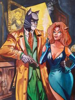 Giuseppe Candita | G. Candita - original artwork "John Blacksad & Natalia" - Page volante - Exemplaire unique - (2022) | Catawiki