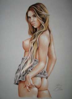 Sly | Sly - Original drawing in colour - Nude woman - Size: 31 x 42 cm. - (2022) | Catawiki