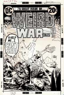 Joe Kubert - weird war tales #7 cover (blind soldier confronts the grim reaper! ) 1972
