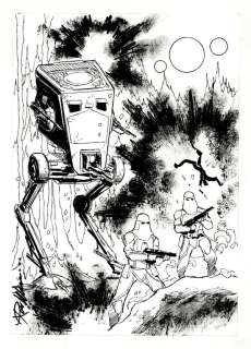 AT-ST and Snow Troopers Sketch by Ron Williams | mycomicshop.com