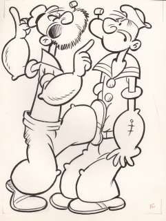 Segar (Studios) | Popeye, ensemble de 4 illustrations Ã  l’encre… | Millon