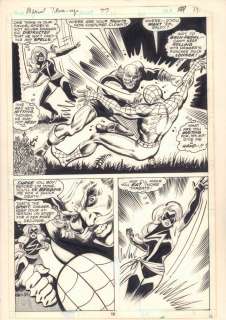 Howard Chaykin, Jose Ortiz - Marvel team-up #77 p. 19 - spider-man and ms. Marvel vs. Silver dagger action splash - 1979