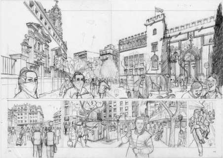 Agustín Ferrer | Lápices Originales de Agustín Ferrer, de su obra «Plan de huida». | Yojimbo Cómics