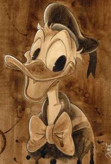 Guti, Coffee Artist | Donald Duck Portrait - Original Coffee Painting - Guti Signed - Original Coffee Art | Catawiki