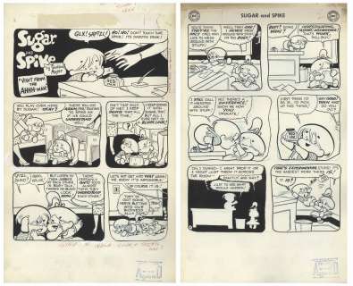 Sheldon Mayer Original Hand-Drawn ‘‘Sugar and Spike‘‘ Comic Book -- 15 Pages From the March 1958 Issue #14 -- Sugar and Spike Get a Visit From the Doctor!