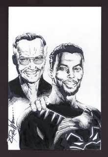Stan Lee and Chadwick Boseman Sketch by Ron Williams | mycomicshop.com