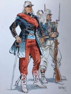 Meynet, Félix | Meynet, Félix - Dessin original couleur - Sauvage | Catawiki