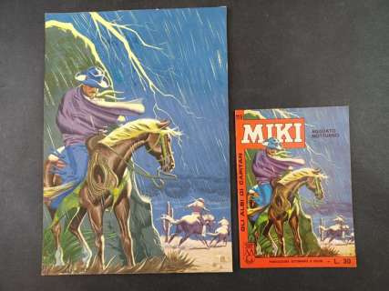 Dino Busett | Capitan Miki n. 119 - Originale di Copertina + Albo a Stampa - Page volante - Exemplaire unique - (1964) | Catawiki