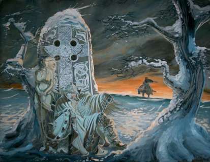 Moulun, Régis | Moulun, Régis - Peinture originale - Celtic stone | Catawiki