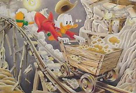 Sergio Garrido - Uncle Scrooge in a Mine - Original colour pencil drawing by Sergio Garrido - Exemplaire unique
